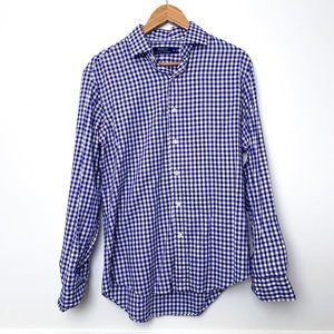 Ralph Lauren Purple & White Plaid Long Sleeve Button Down Men's Size Medium